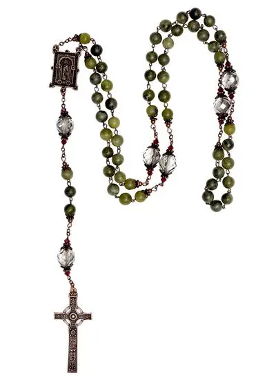 Connemara Marble Book of Kells Rosary Beads
